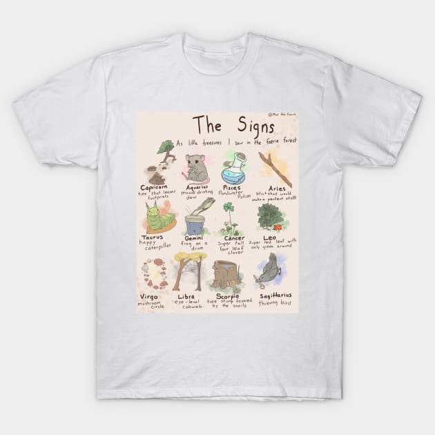 Astrological Signs as forest treasures T-Shirt by KaijuCupcakes